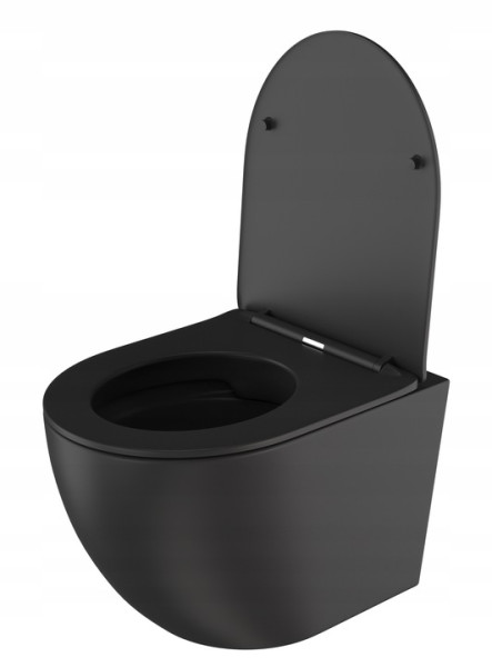 Miska WC wisząca czarna bezkołnierzowa deska G-203
