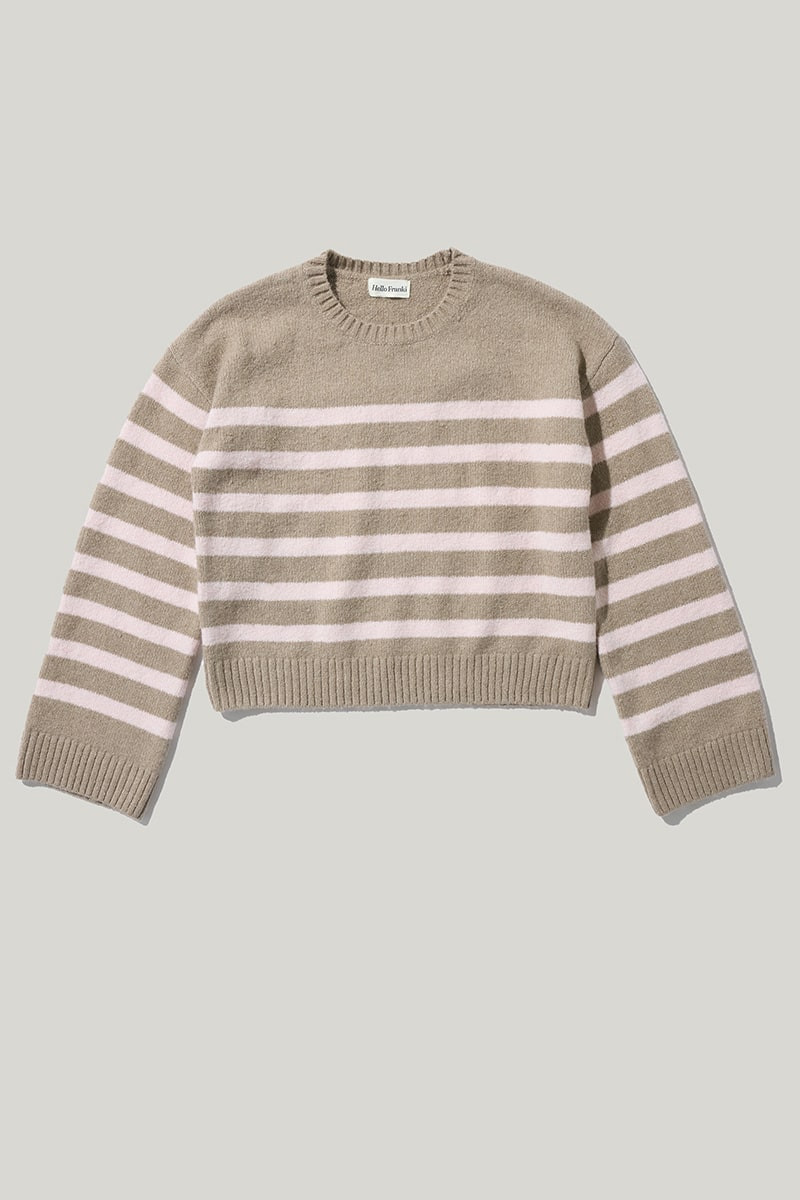 Hello Franki Mossy Striped Pullover Sweater for girls