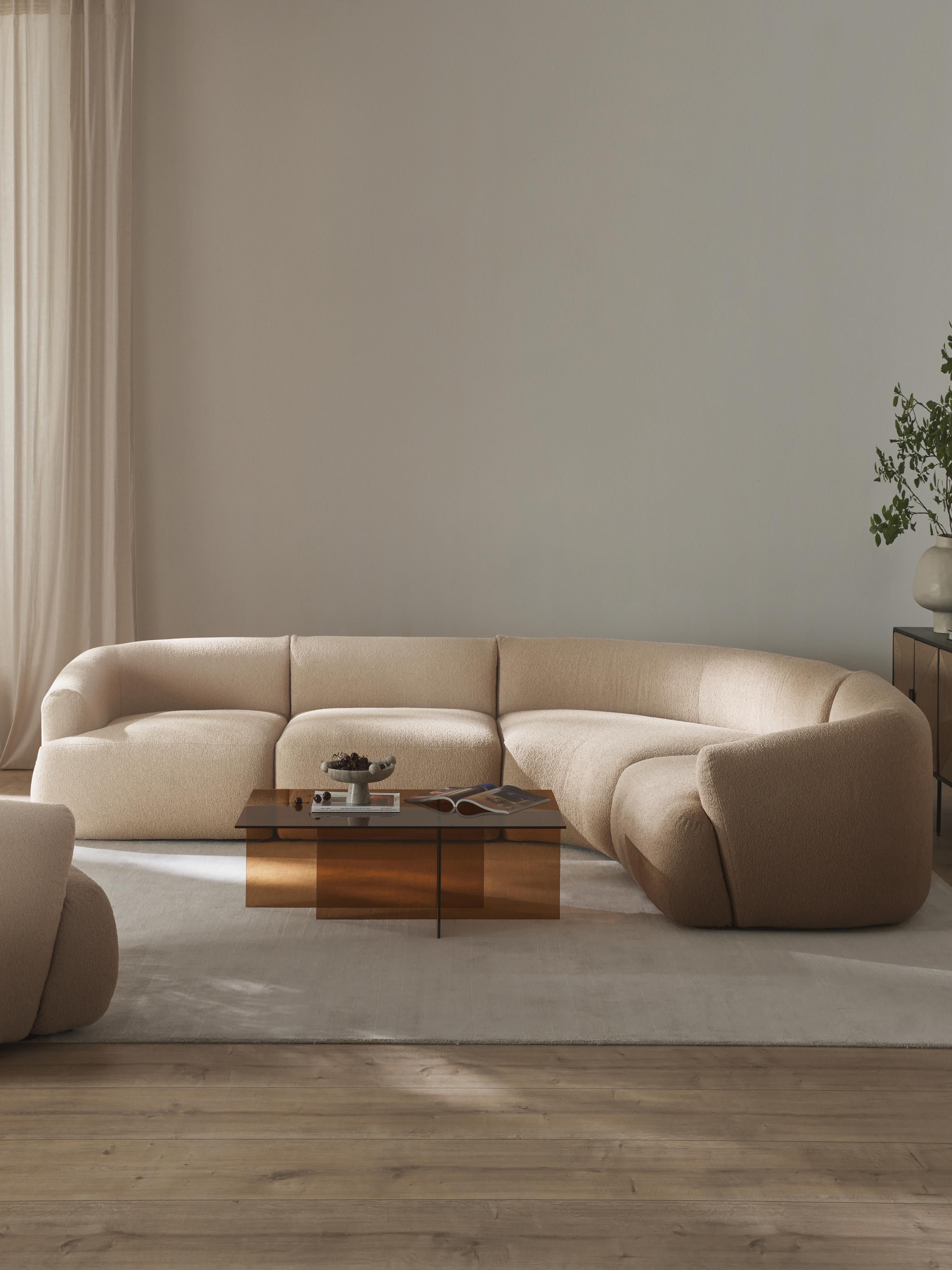 Modulares Bouclé-Ecksofa Sofia (4-Sitzer)