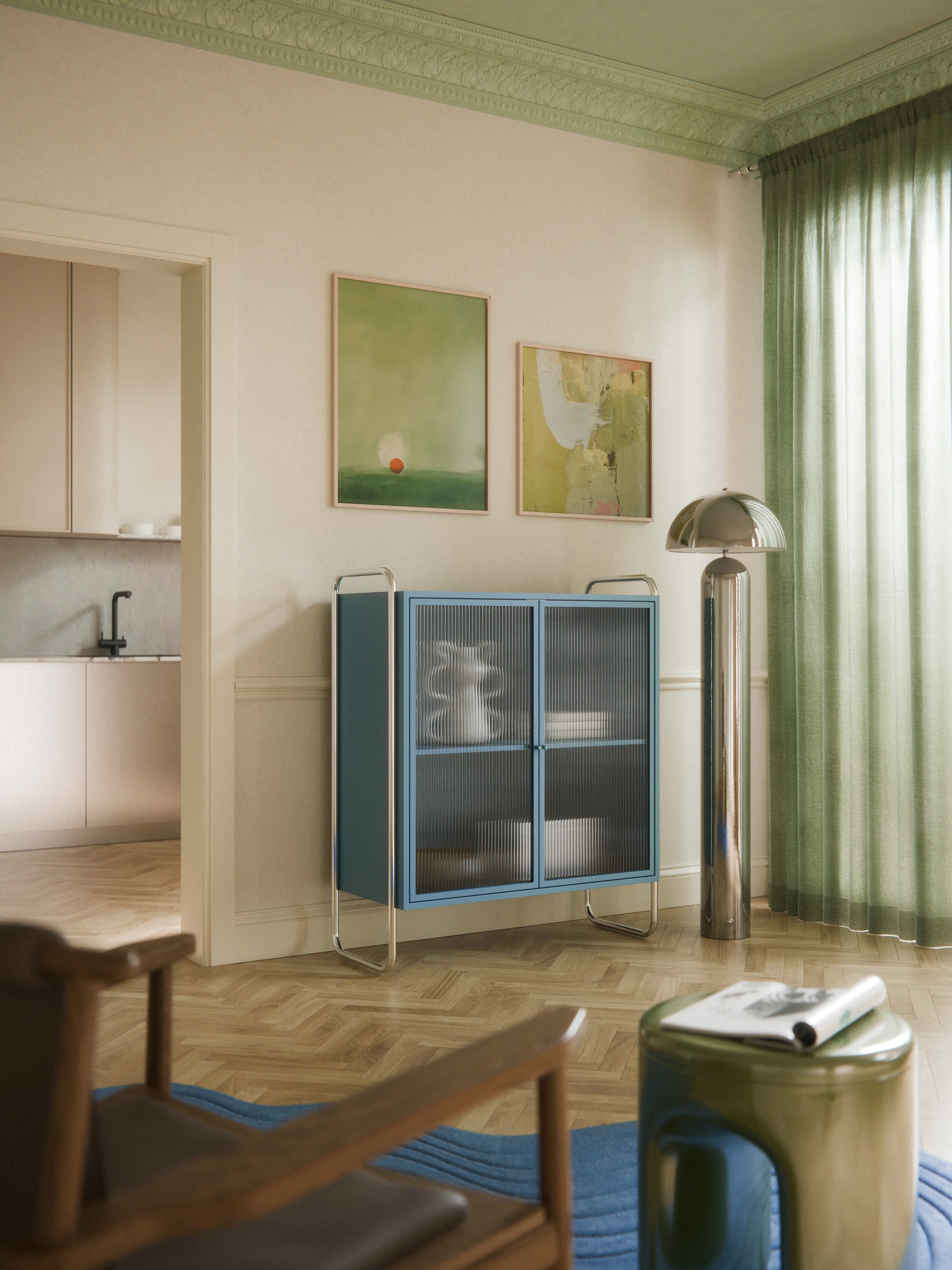 Metall-Vitrine Robyn mit Glas-Front