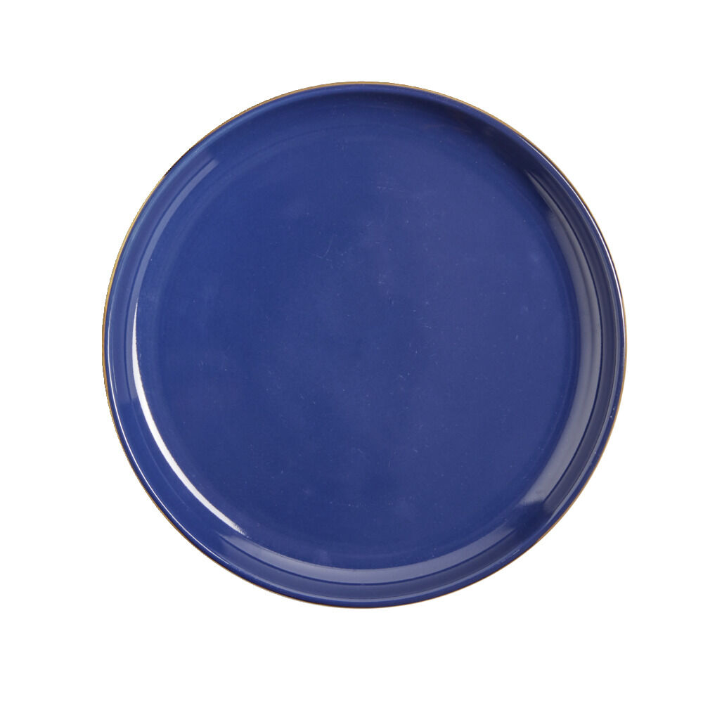 Assiette à dessert bleue bordure dorée Ø20cm