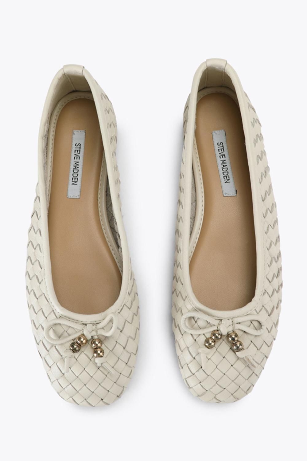 STEVE MADDEN Divy White' Leather Flats