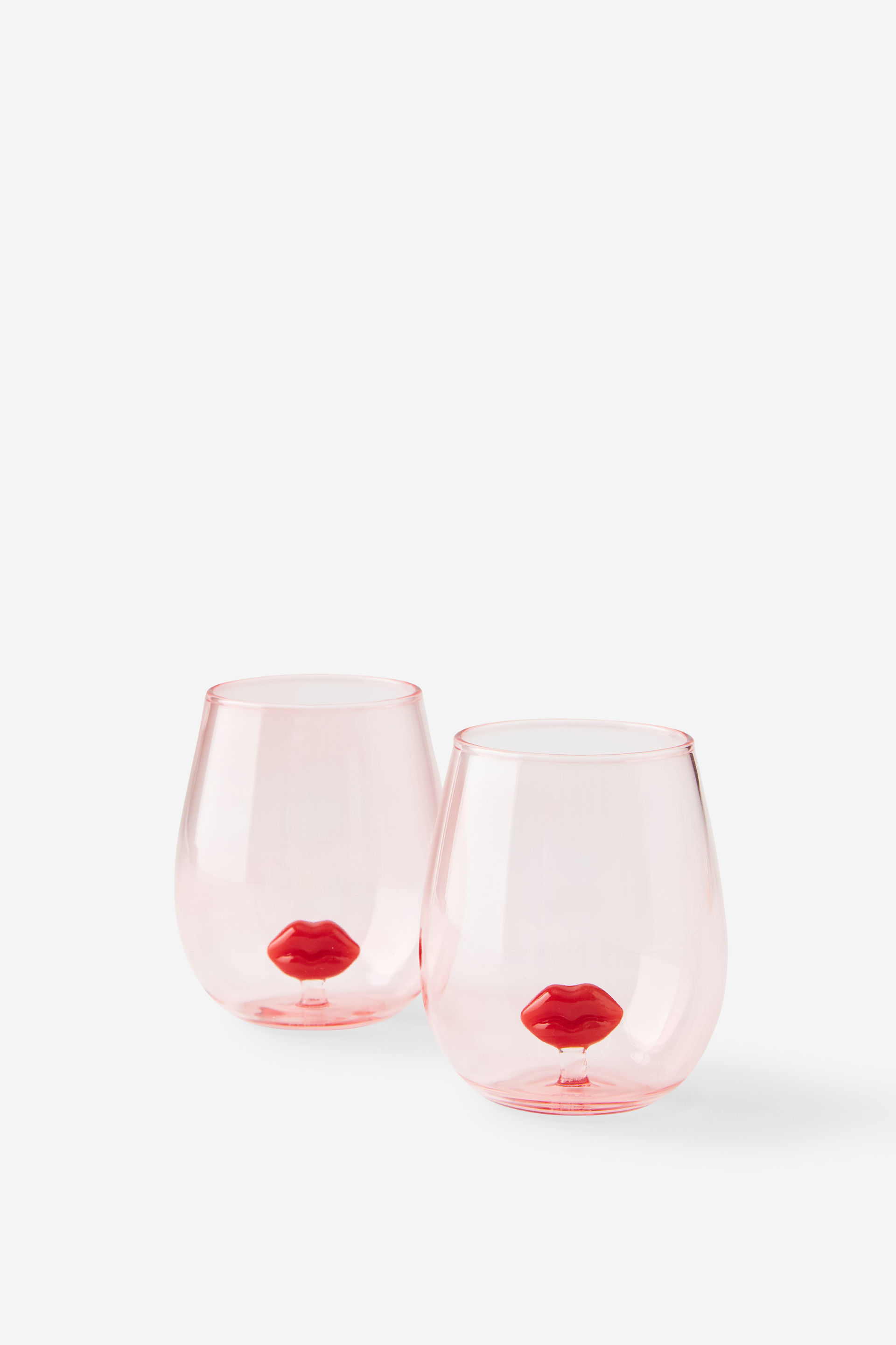 Set Of 2 Glass Icon Tumblers
