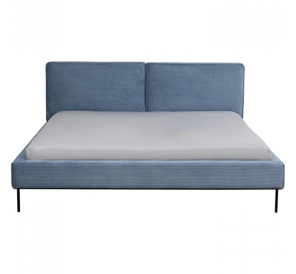EAST SIDE - Lit East Side Cord côtelé bleu Kare Design Taille - 180x200cm
