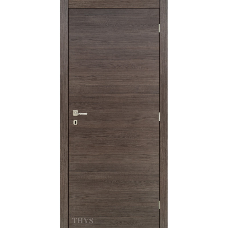 Bloc-porte fini S63 Laminado lisse veinage horizontal chêne anthracite 83 x 201,5 cm THYS