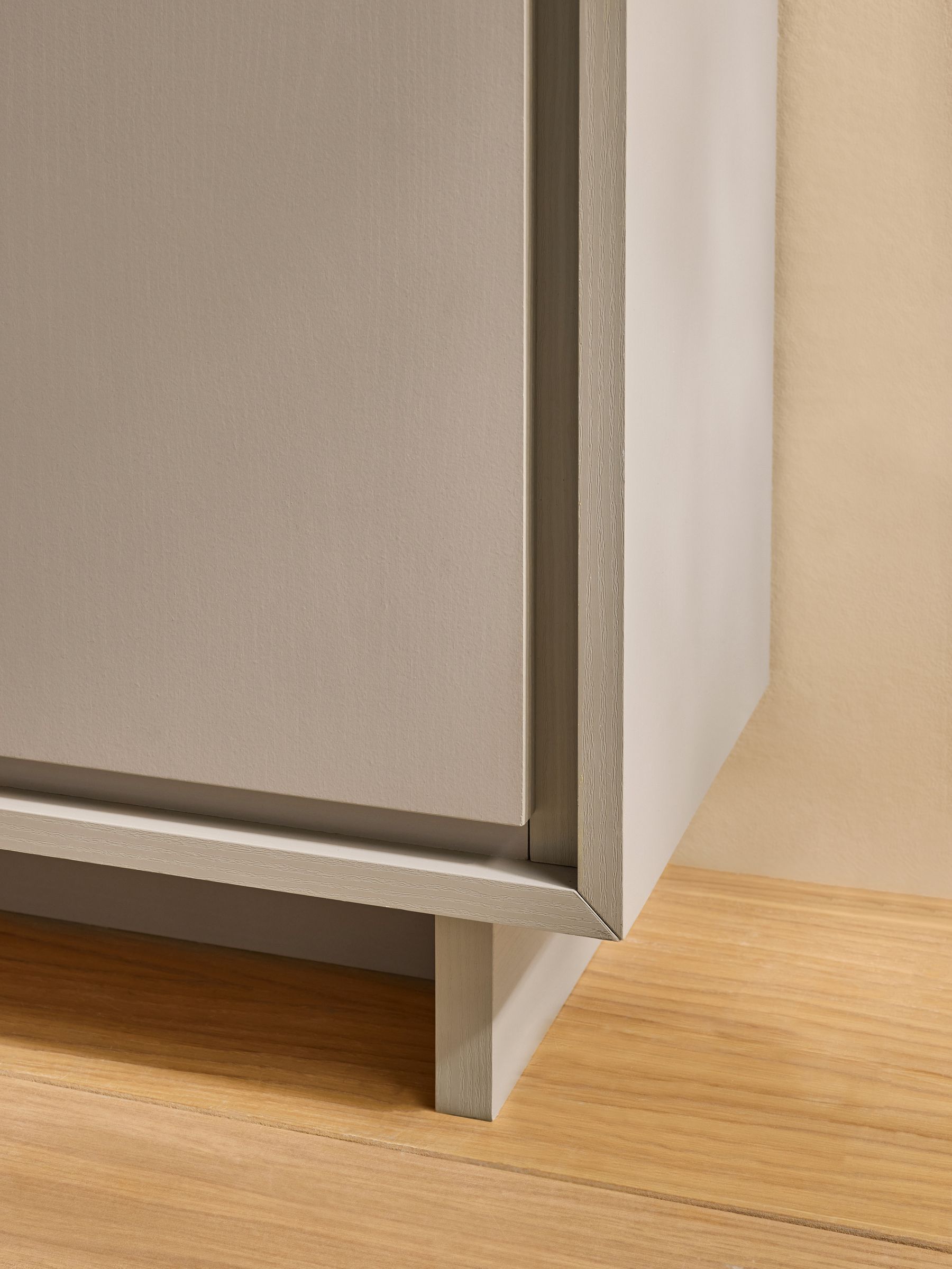 Kaci Tall Sideboard in Natural Greige Wood Effect