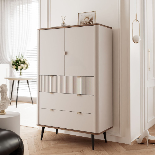 Dwudrzwiowy regał zamknięty z szufladami NAVANI 90 cm