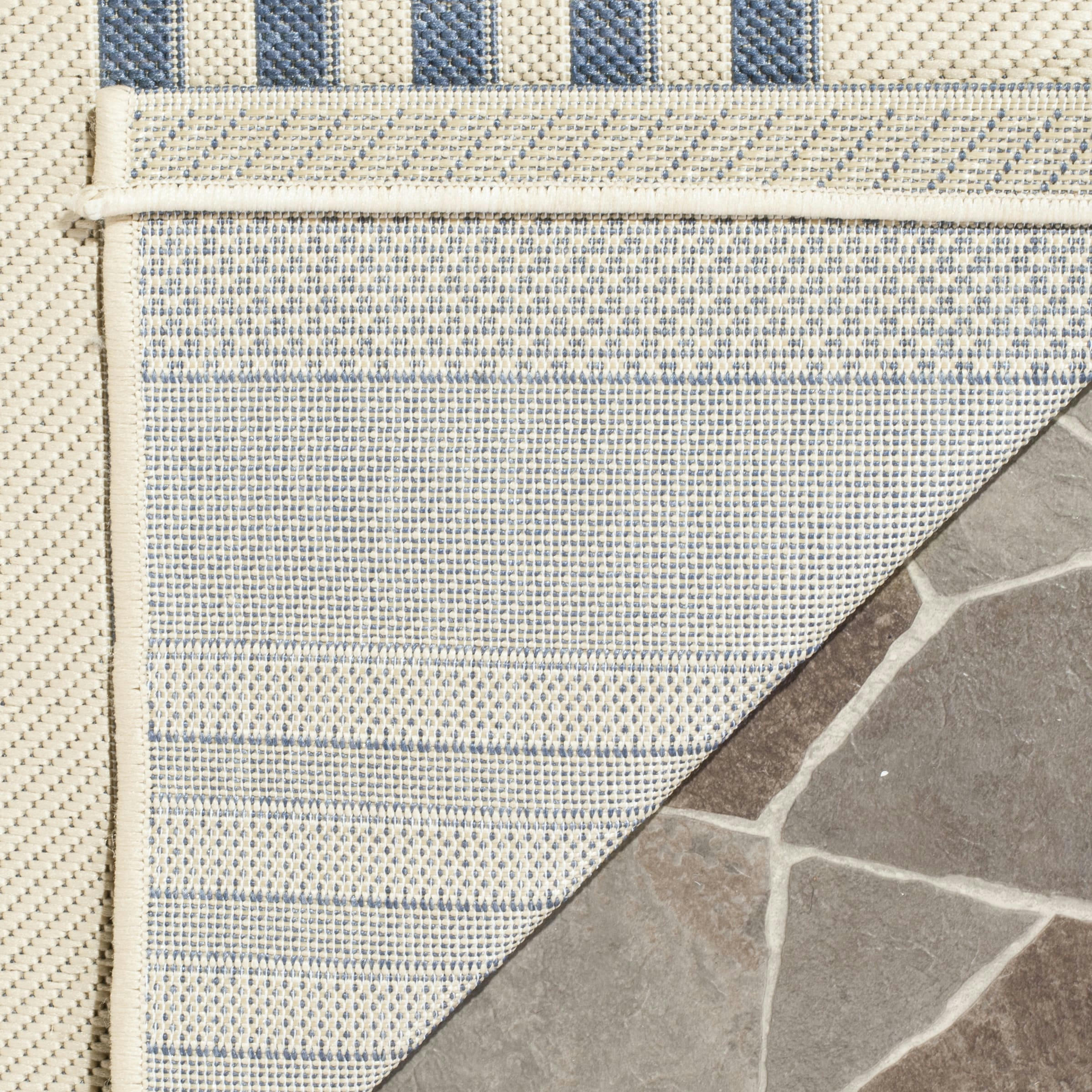 COURTYARD - Tapis interieur & exterieur en beige & bleu, 122 x 170 cm