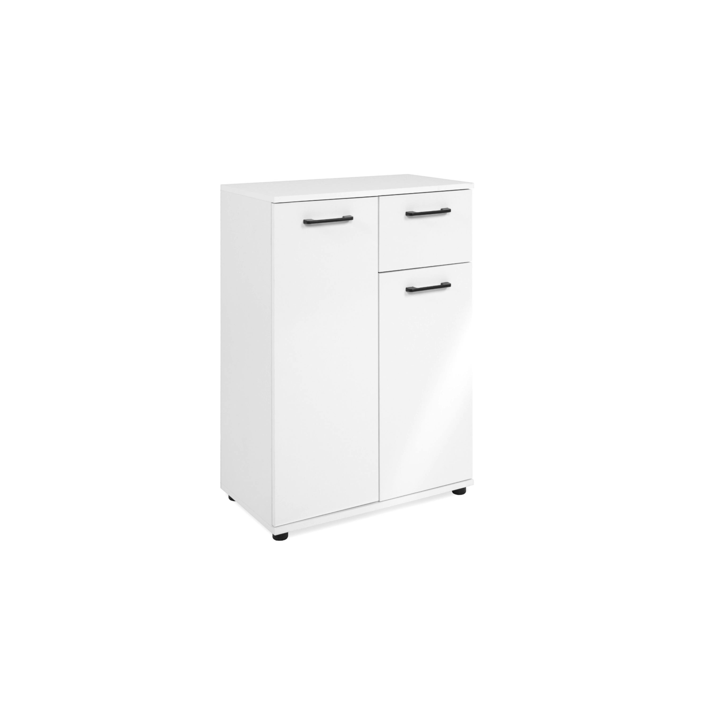Meuble de rangement blanc 2 portes 1 tiroir ALVA