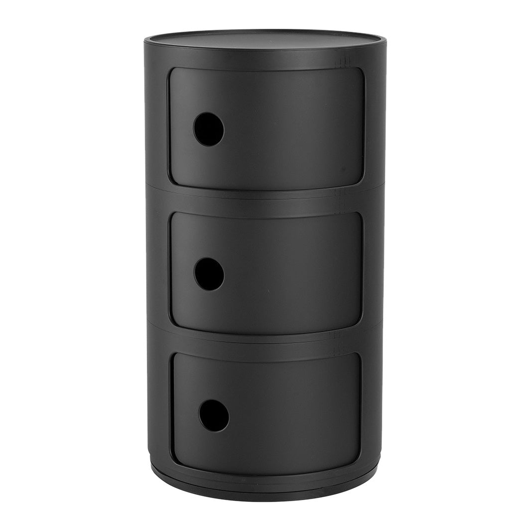 Kartell Componibili Kast Ø 32 cm - 3 Modules - Mat Zwart