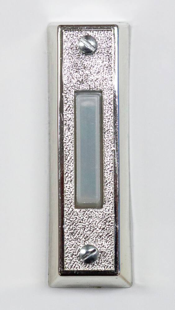 Globe Wired Lighted Push Doorbell Chime Button, Nickel Finish
