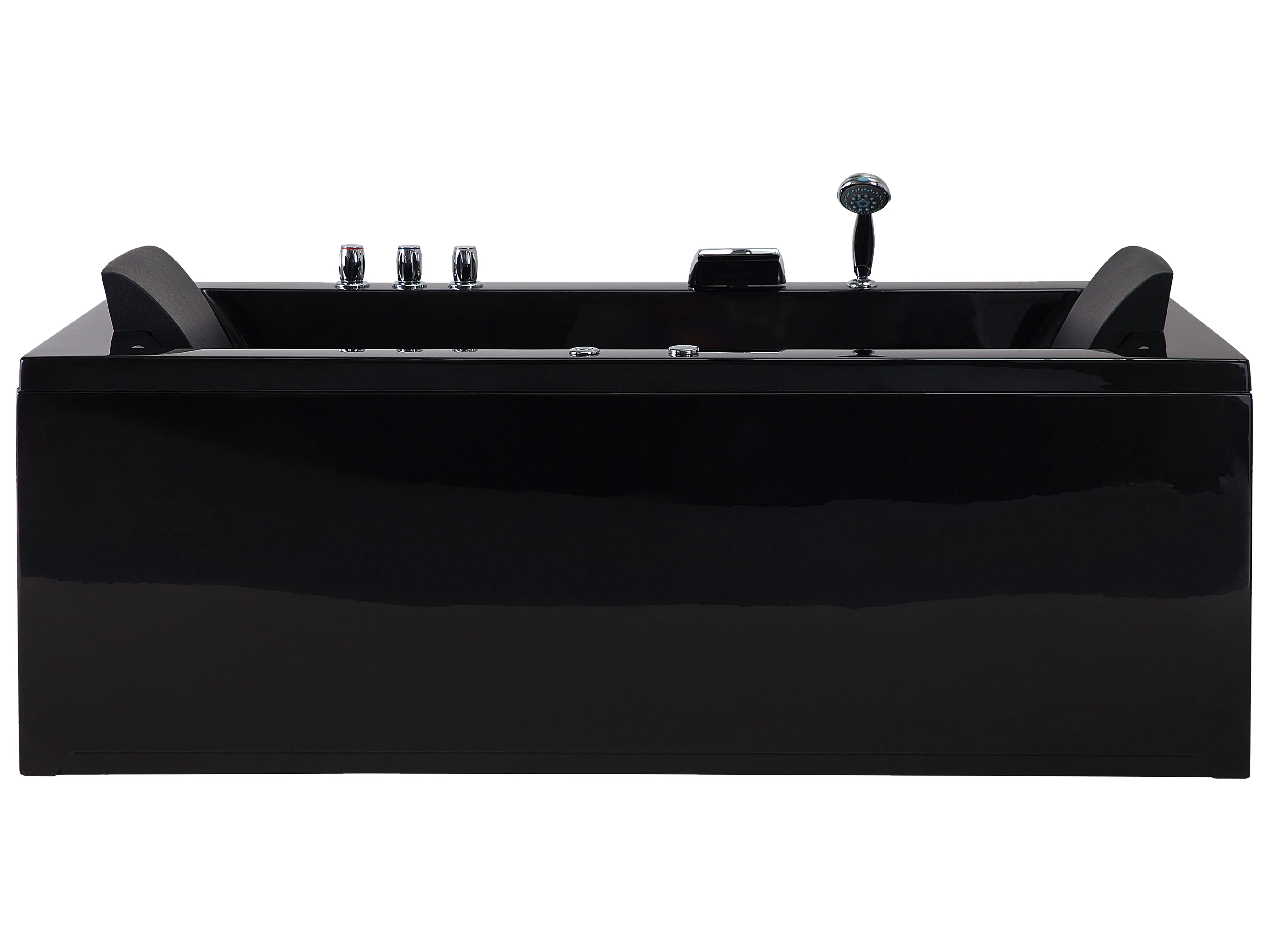 Corner Hot Tub with LED VARADERO Left Hand 1830 x 900 mm Black