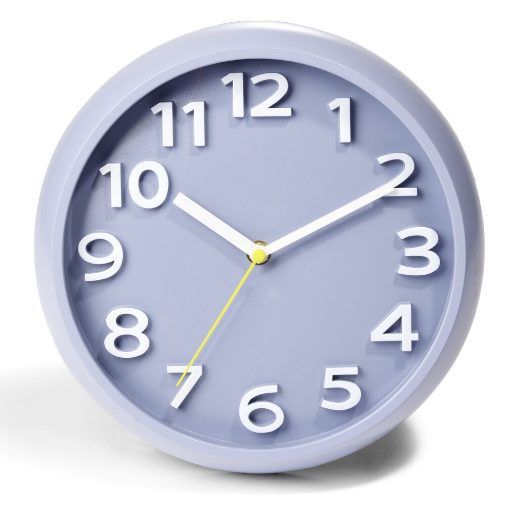 Horloge ronde plastique gris Ø25cm