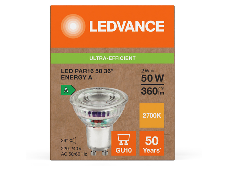 Żarówka LED GU10 2W z ciepłą barwą światła