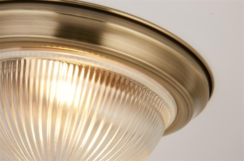 American Diner IP44 lampa sufitowa 2-punktowa antyczny mosiądz