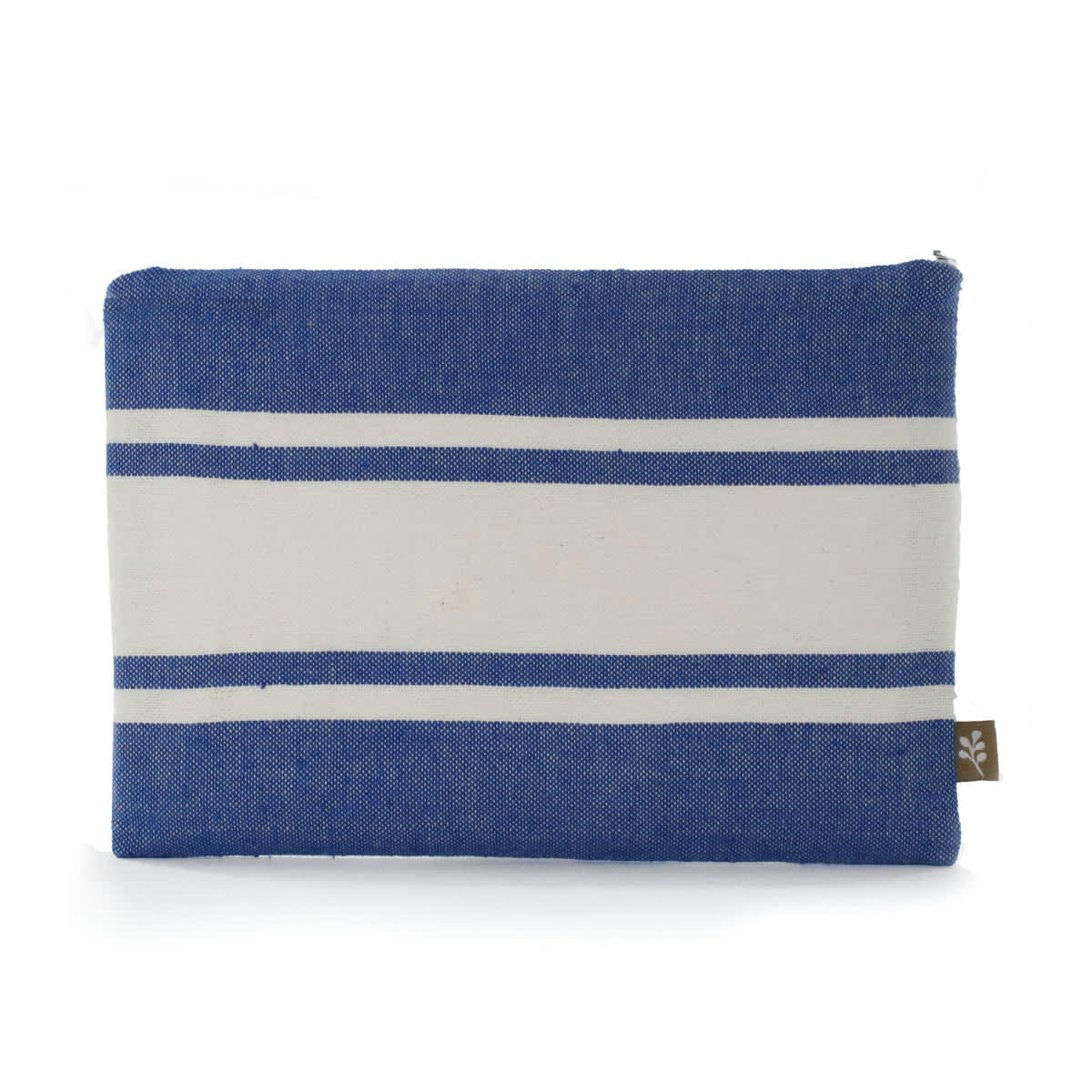 ST TROPEZ - Pochette de plage coton  18x24 bleu grec