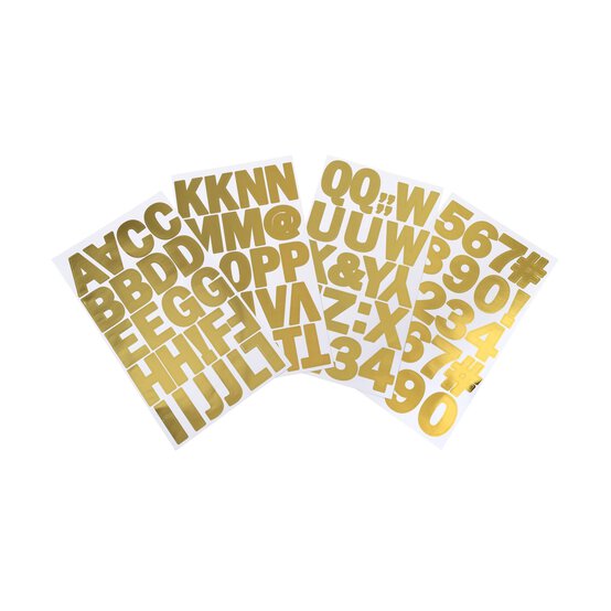 Gold Vinyl Letter Stickers 86 Pack