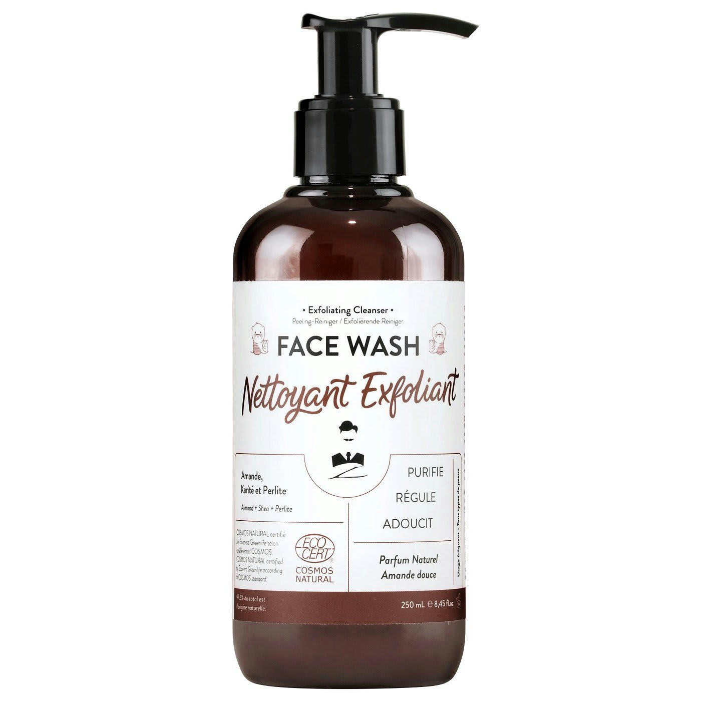 - FACE WASH - Nettoyant Exfoliant Naturel pour Hommes 250 mL