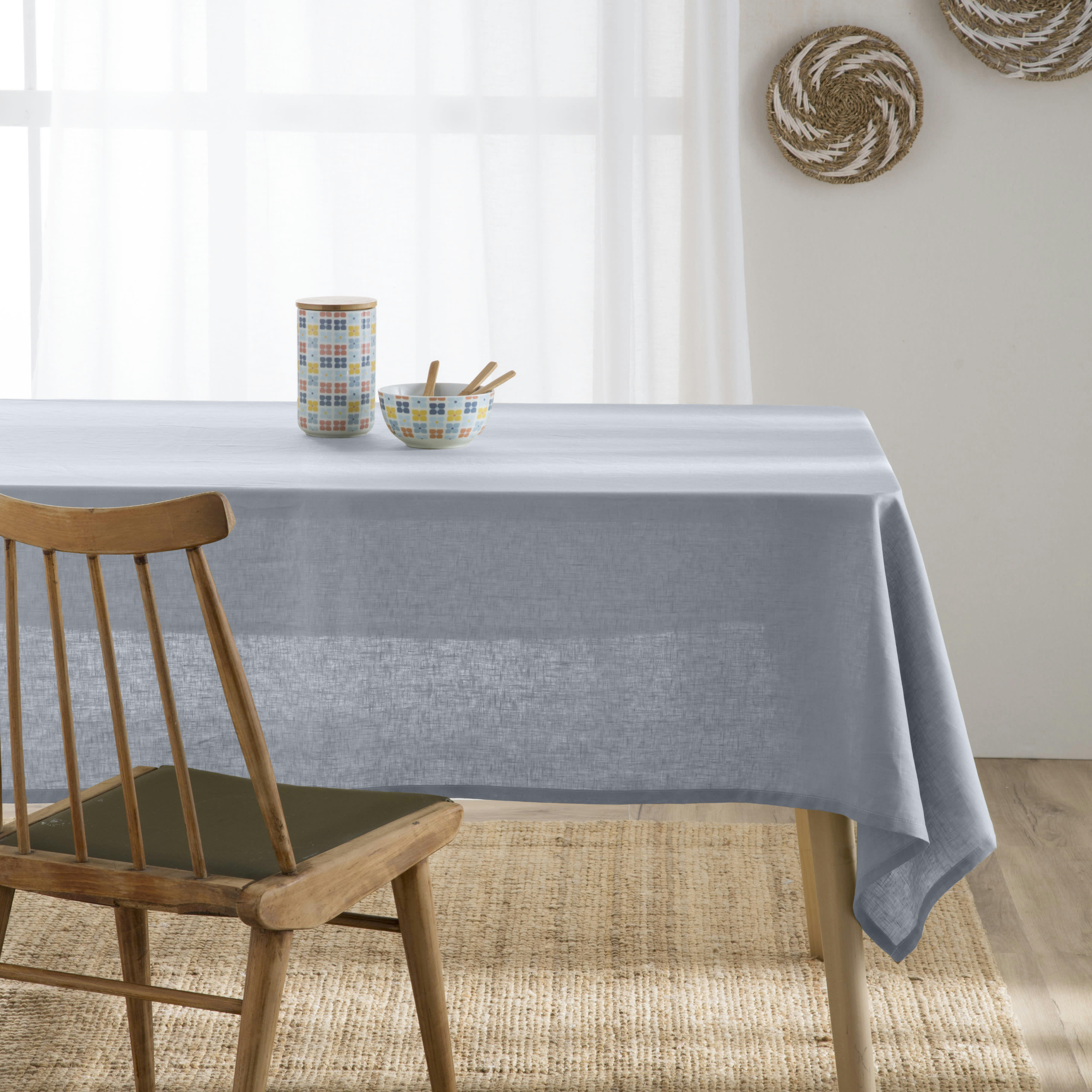 LINEN LAVANDA - Nappe en 100% lin bleu 150x200 cm