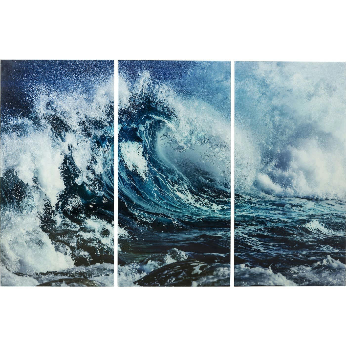 WAVE - Tableau triptyque vague en verre 240x160