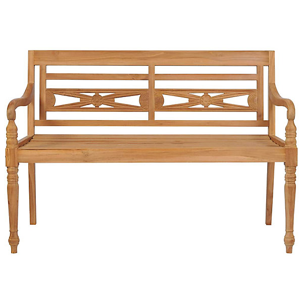 Banc Batavia avec coussin beige 120 cm Bois de teck massif vidaXL