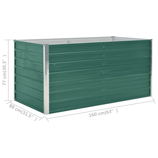NNEVL Raised Garden Bed 160x80x77 cm Galvanised Steel Green