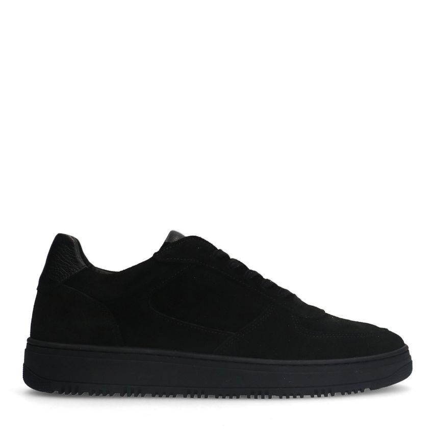 Manfield Zwarte suède sneakers