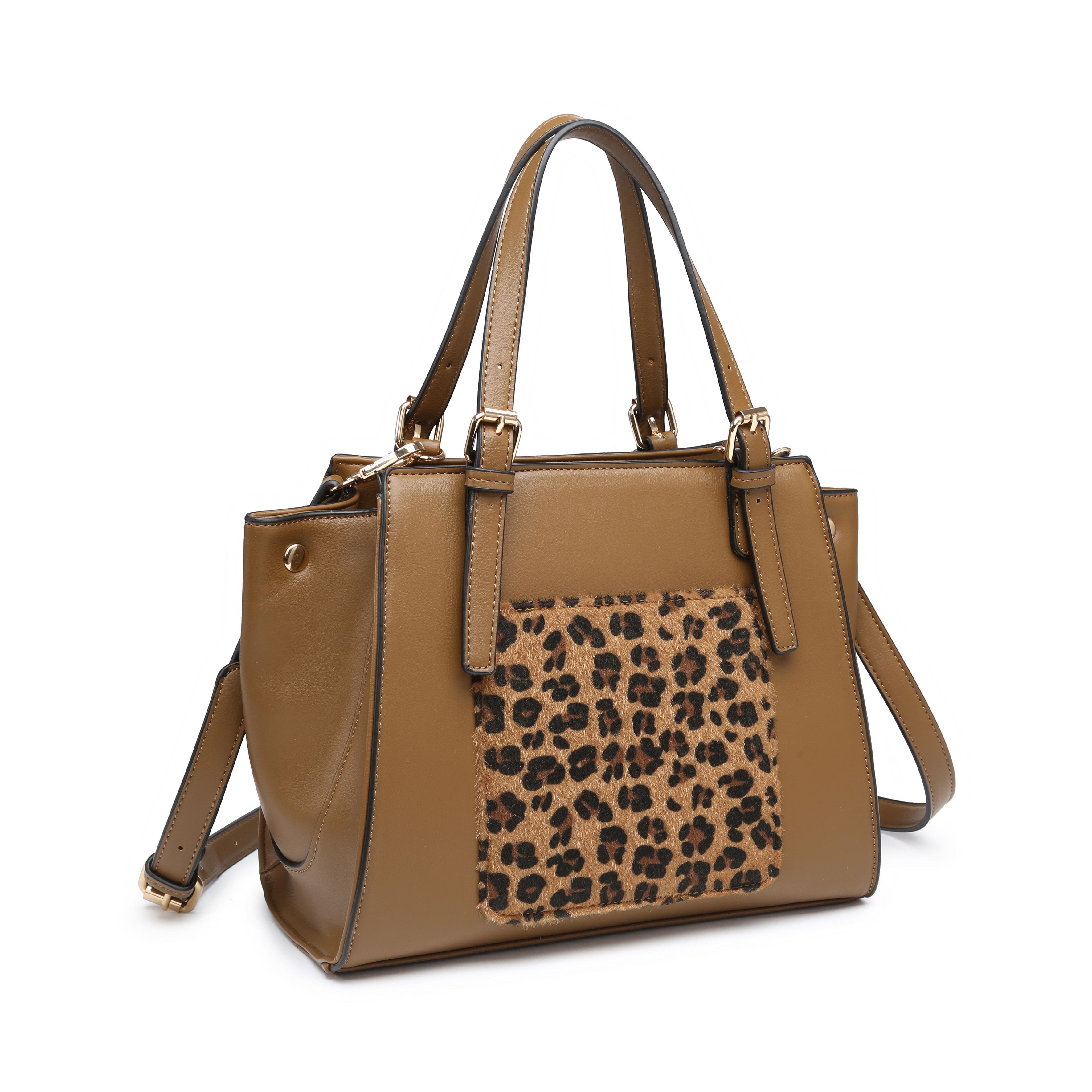JFY Small Leopard Pattern Buckle Handles Day Bag