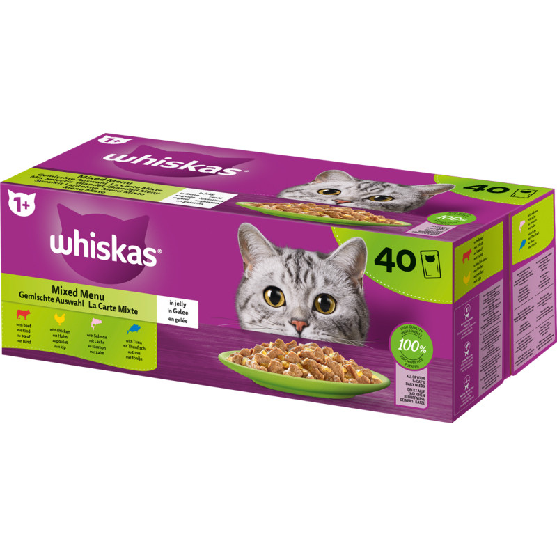 Patée pour chat 1  La Carte Mixte en gelée 85 g 40 pièces WHISKAS