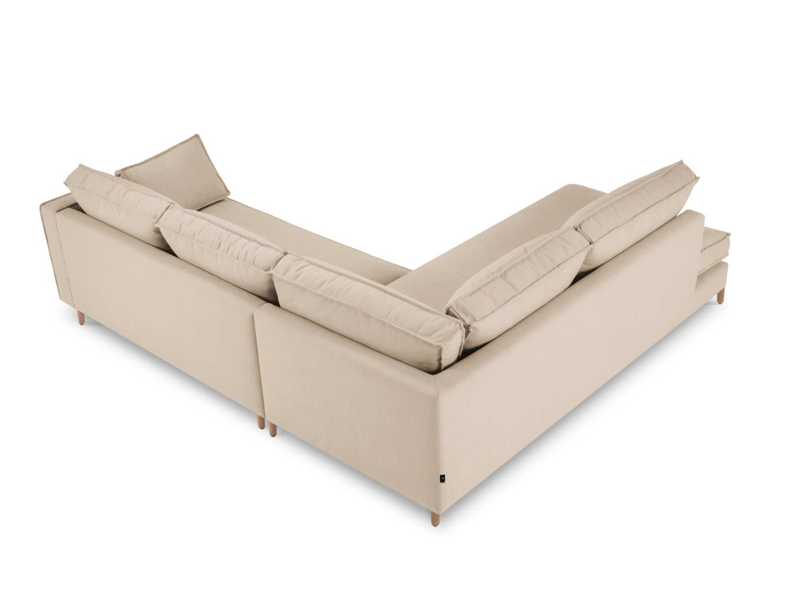 ALEXIS - Canapé D'Angle Gauche 5 places en Tissu Structurel Beige