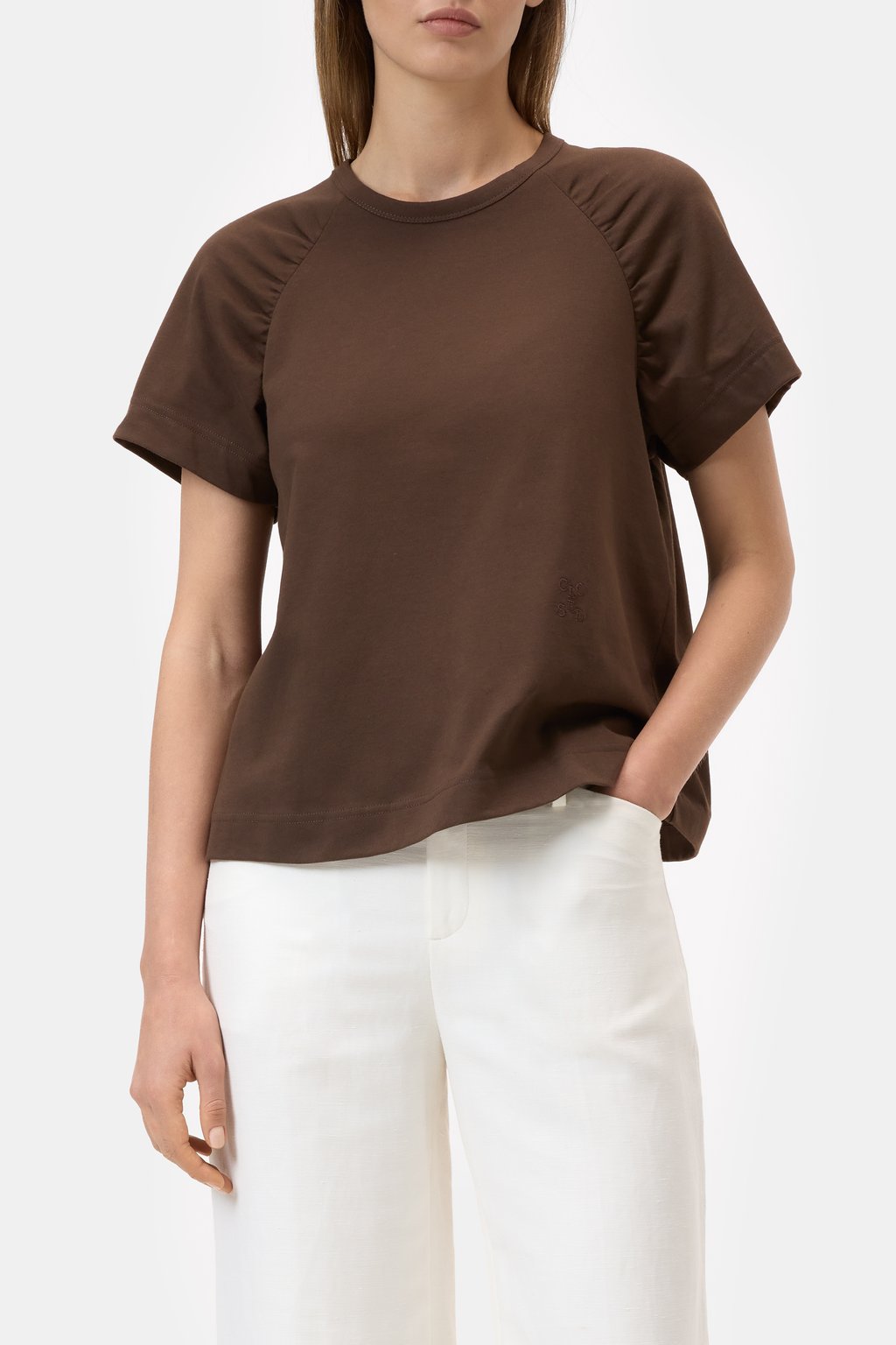 T-Shirt mit Raffung aus Bio-Baumwolle