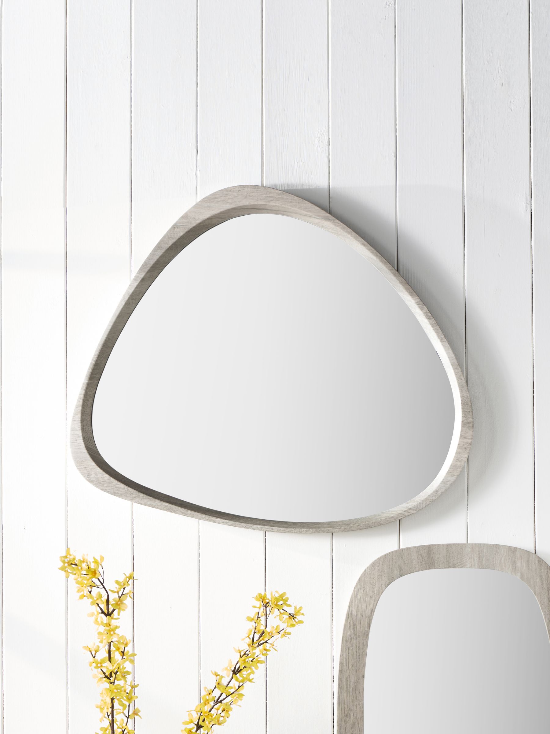 Pacific Grey Metal Round Wall Mirror
