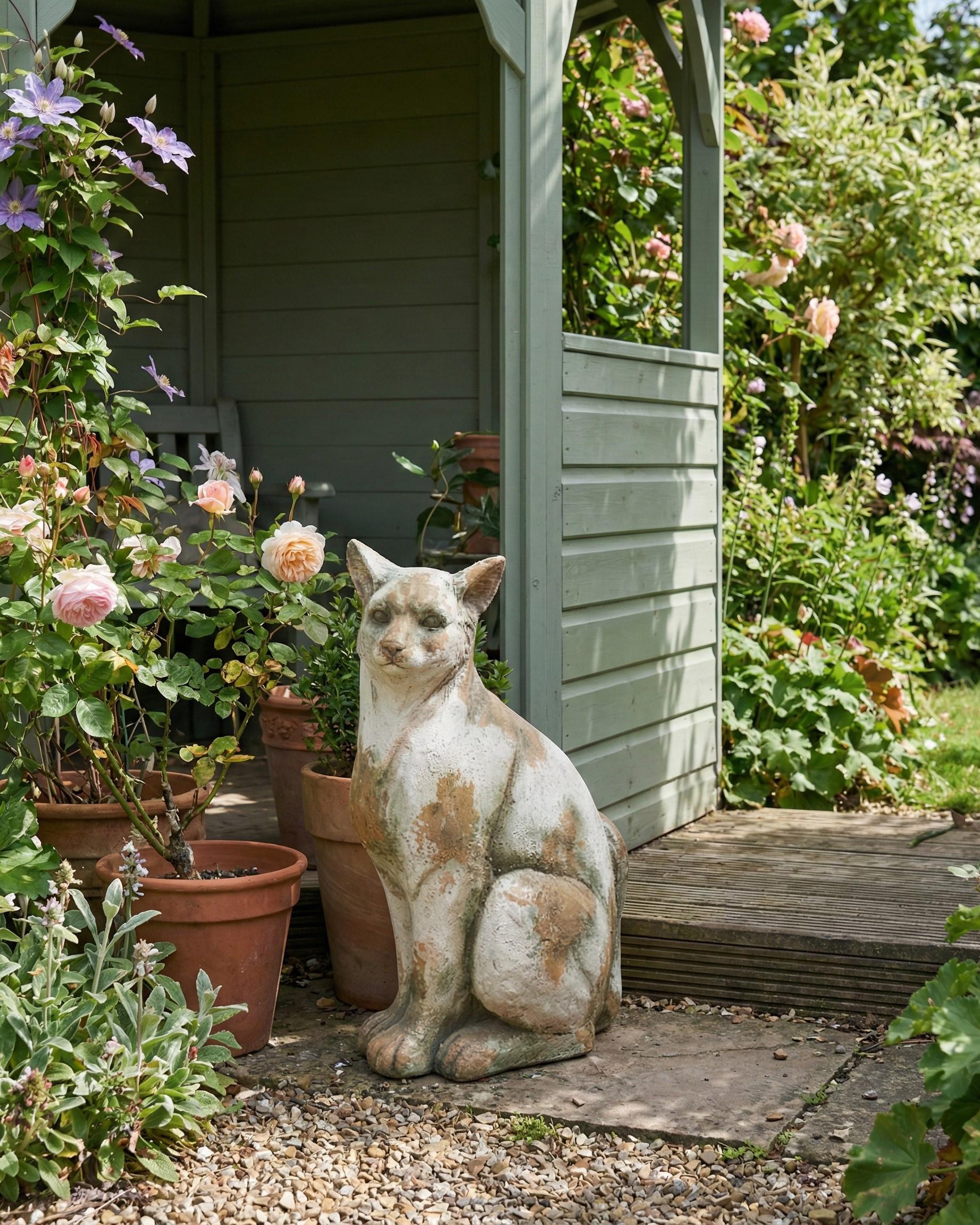Garden Statue OFFIDA Cat Beige