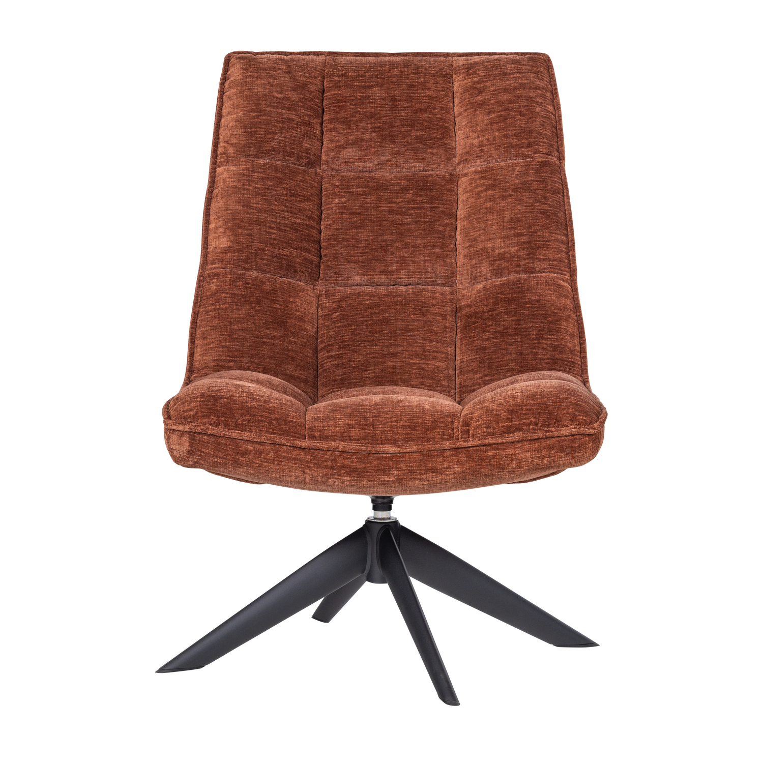 WOOOD draaifauteuil Jouke - Chenille Structuur - Roestbruin - 97x70x85