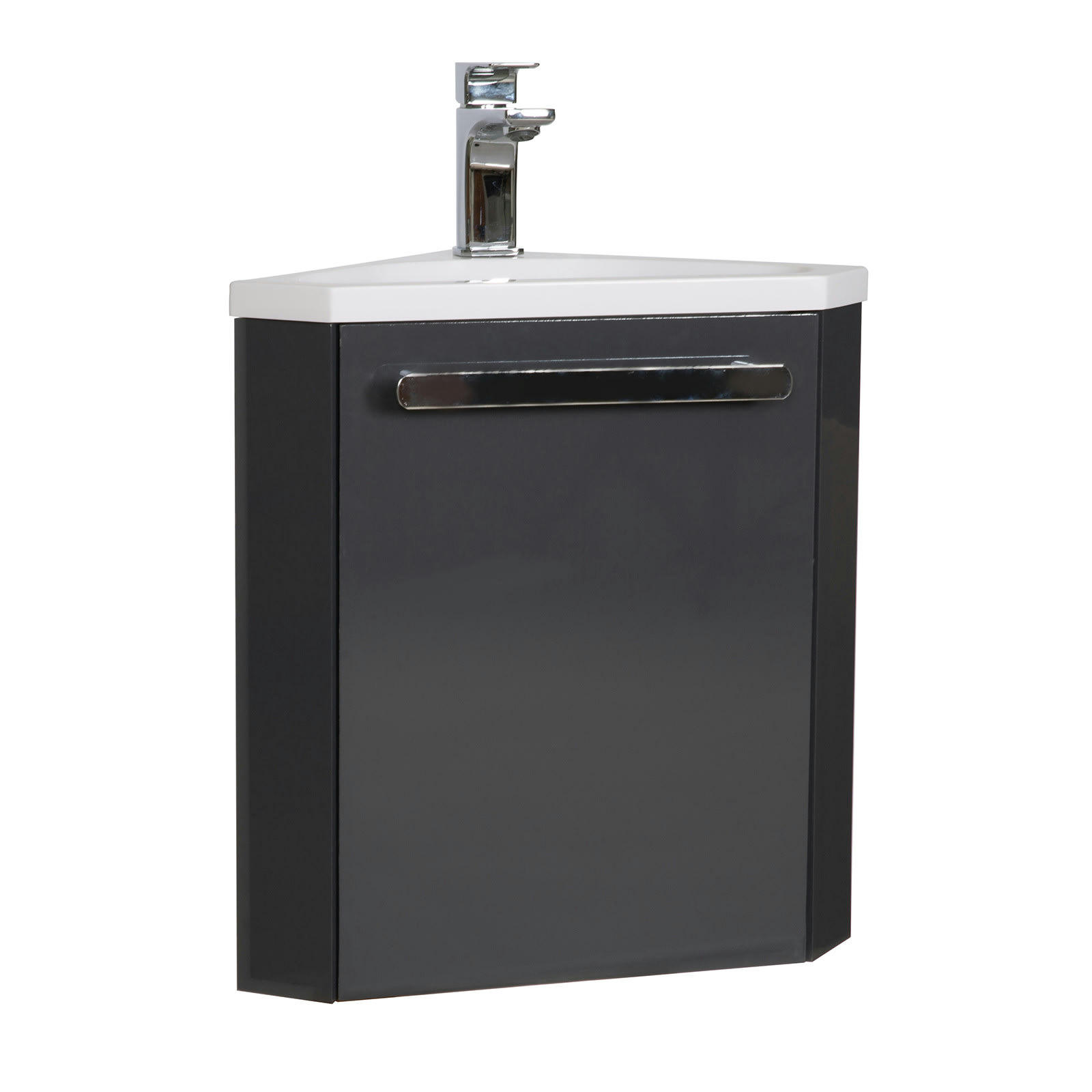 SKINO - Meuble lave-mains  gris anthracite + robinet noir