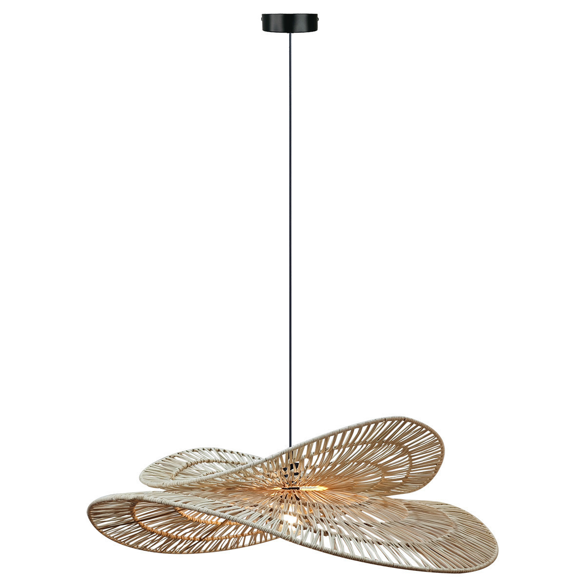 Lampa wisząca jasno-brązowa RAYA 1xE27x15W wym: 120x84x78 cm Light Prestige
