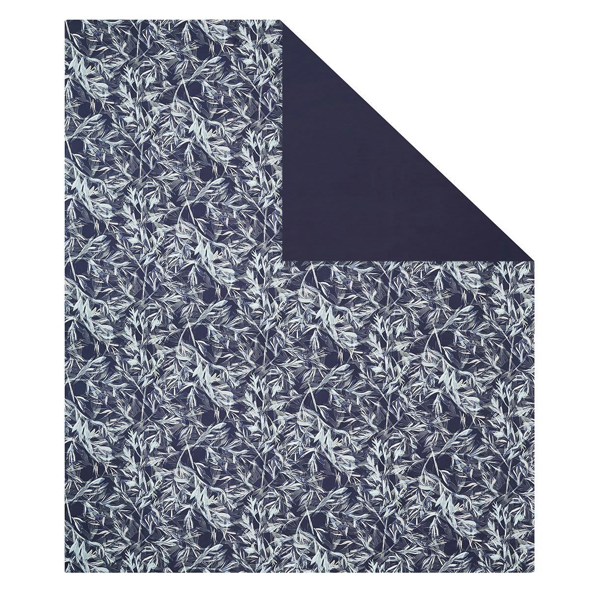 FOREST - Housse de couette satin bleu foncé 200x200 cm