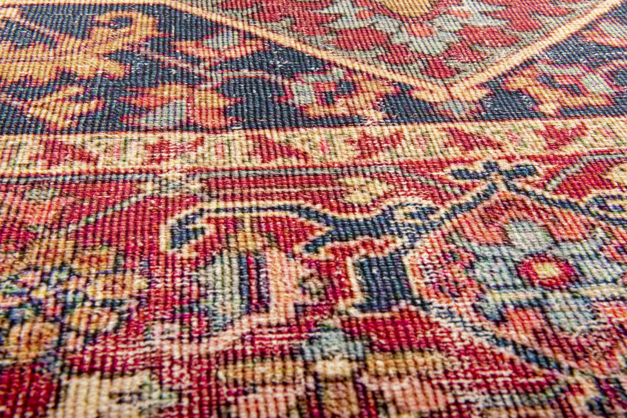 CECILIA - Tapis imprimé en motif heriz vintage - rouge 90x160 cm