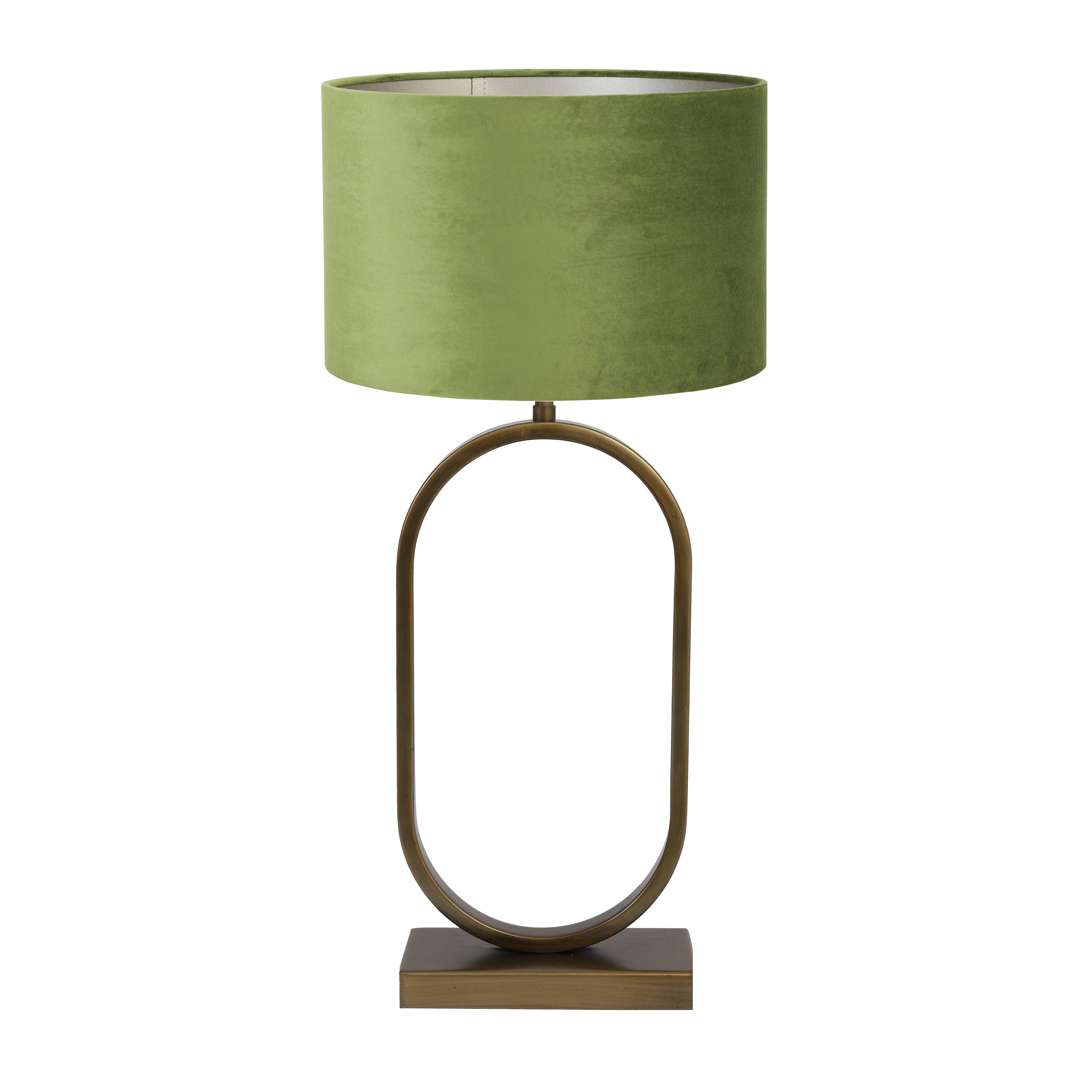 Light & Living tafellamp Jamiri/Velours - ant. brons, donkergroen - 30x30x67cm