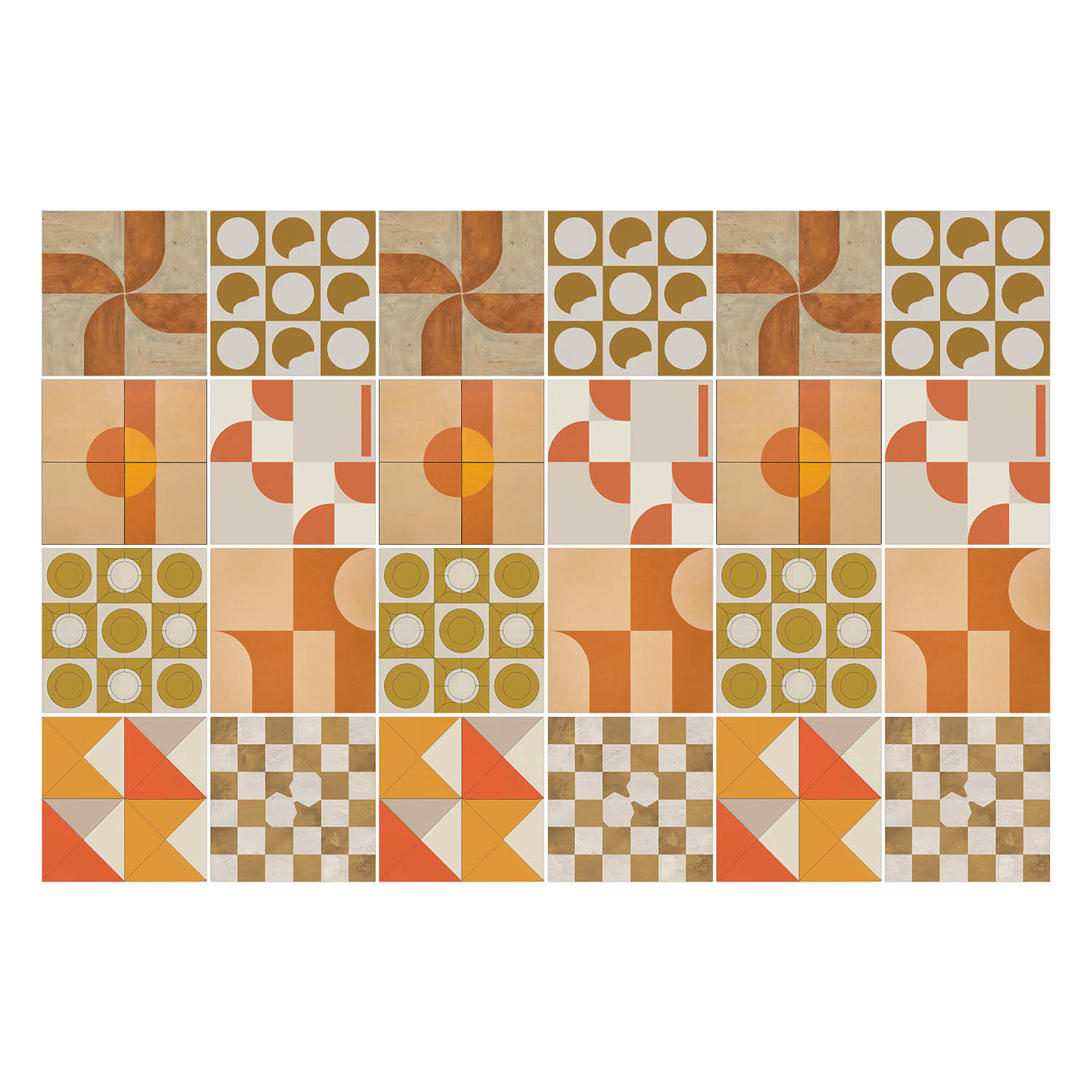 Naklejki na kafelki 10x10 cm Geometryczne kompozycje 24 szt.