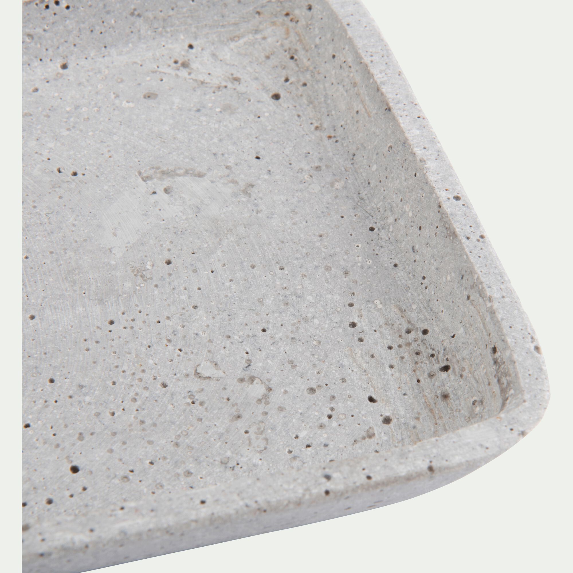 CALCIS - Plateau rectangulaire effet béton en polystone - gris 13,5x36cm