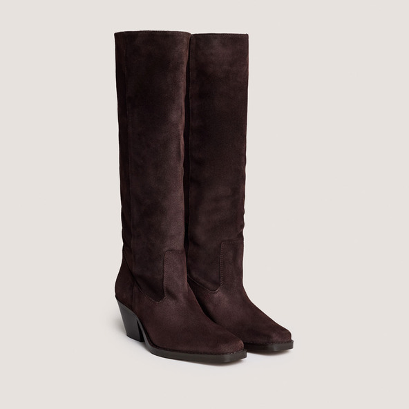 Bottes à bouts pointusen croute marron foncé | BRESIL