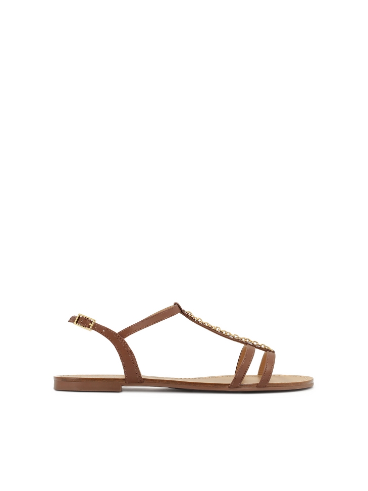 Brown chain sandals
