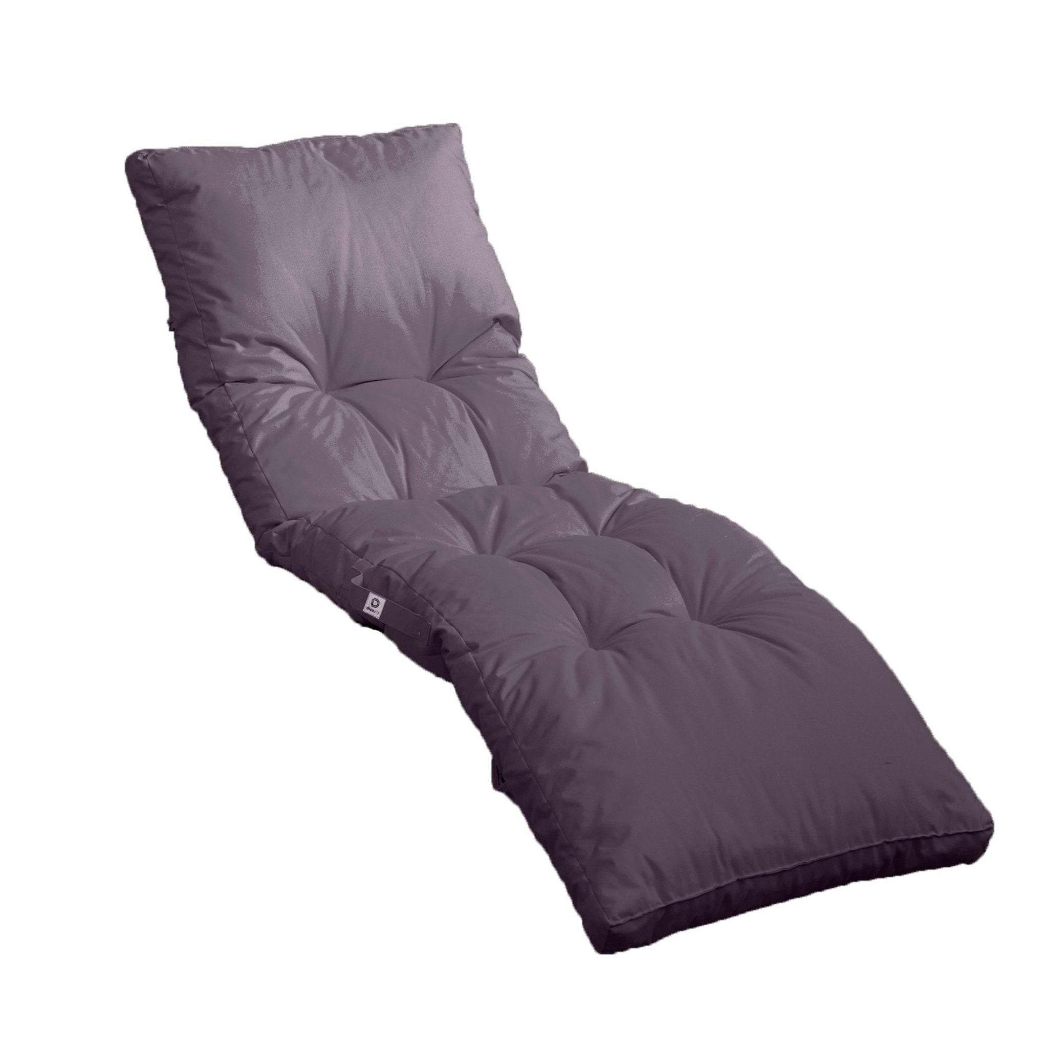 - Coussin pour bain de soleil en polyester 185 x55cm gris carbone