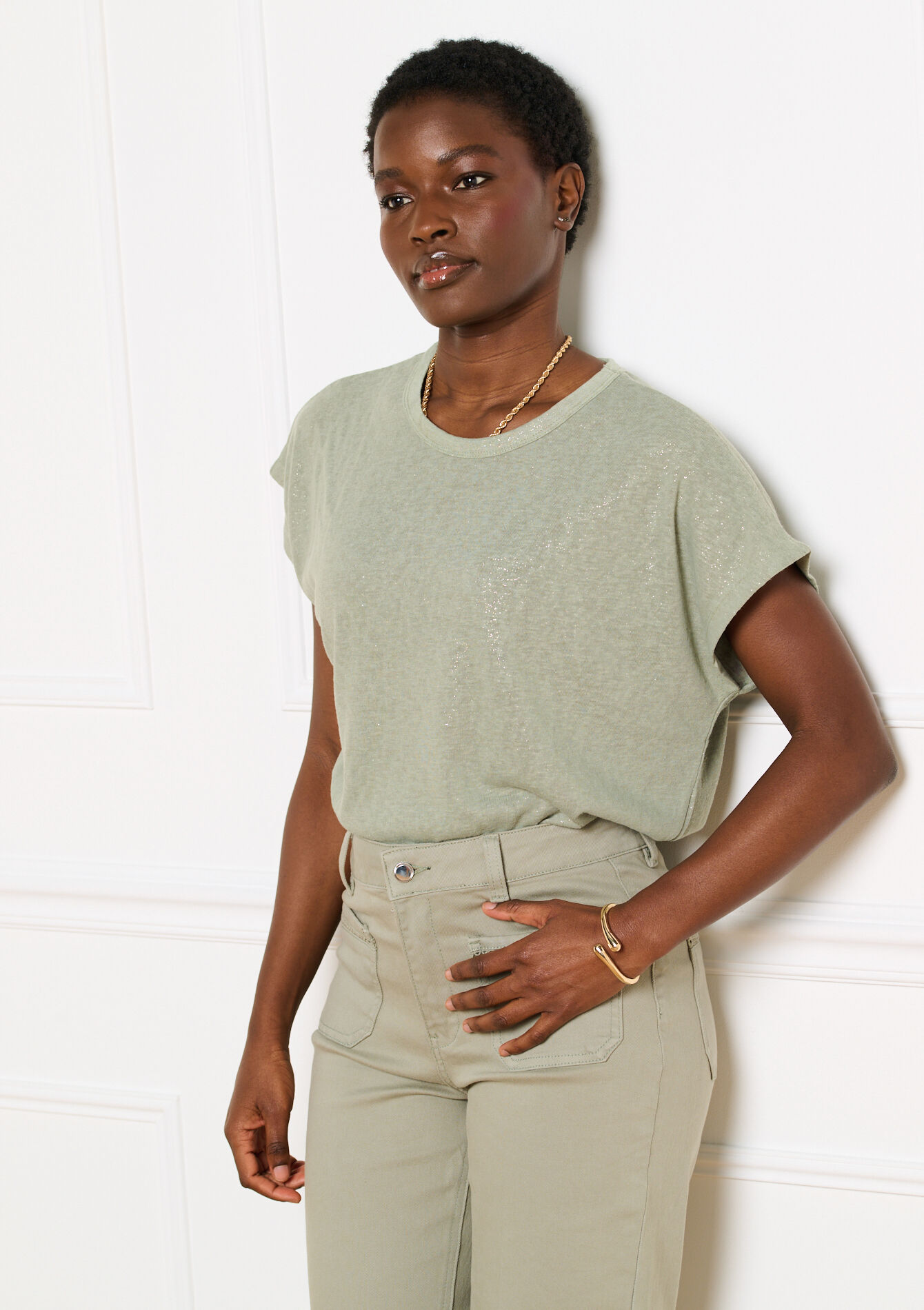 T-shirt met foil print