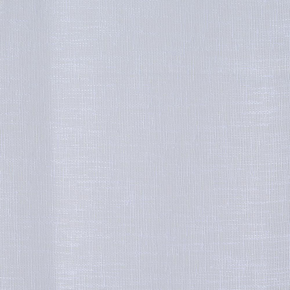 Vitrage passe tringle finition pointe effet lin uni blanc 60x160 cm x2