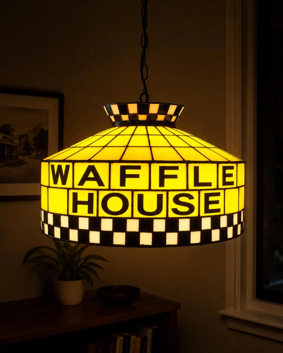 Waffle House Lamp -- Tiffany Style Pendant -- Free shipping!