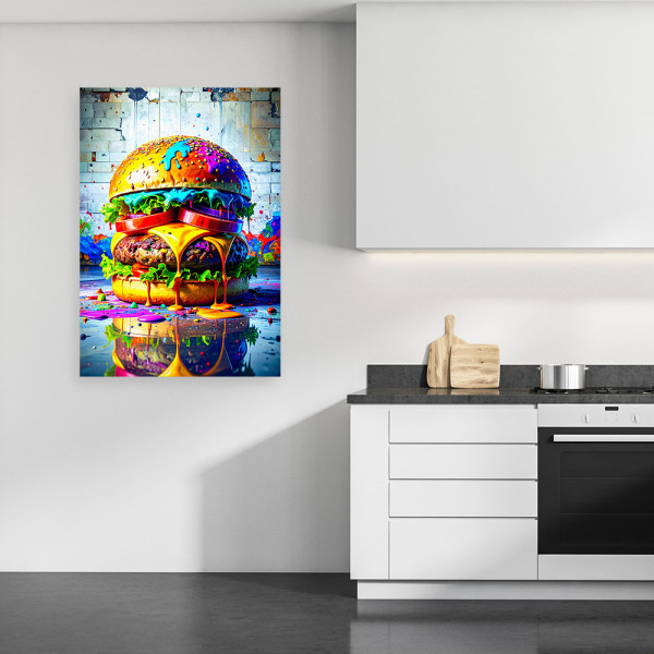 Obraz do kuchni baru jadalni, Hamburger Jedzenie 20x30