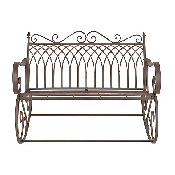 Banc à Bascule Greenough Vintage Métal 85 x 113 x 95 cm Bronze en.casa