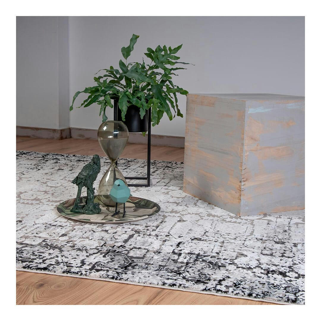 PALMA - Tapis  baroque en polyester gris 160x230